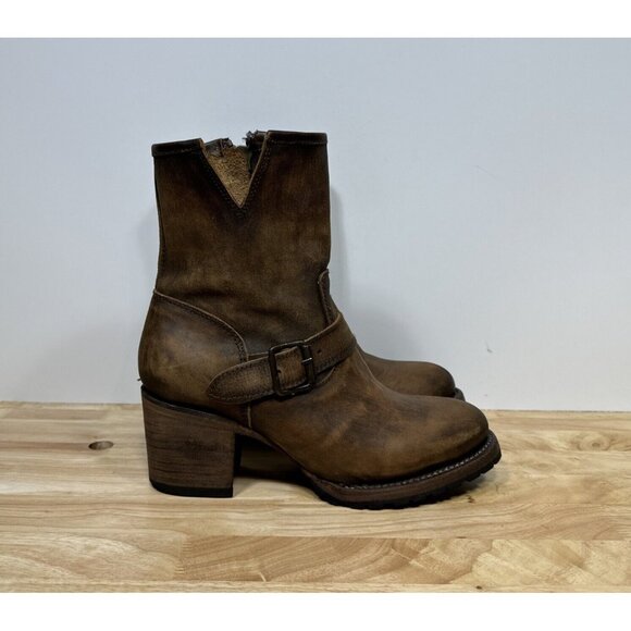 Freebird by Steven Shoes - Freebird by Steven Carlito Brown Leather Zip Up Boots Womens Size 8